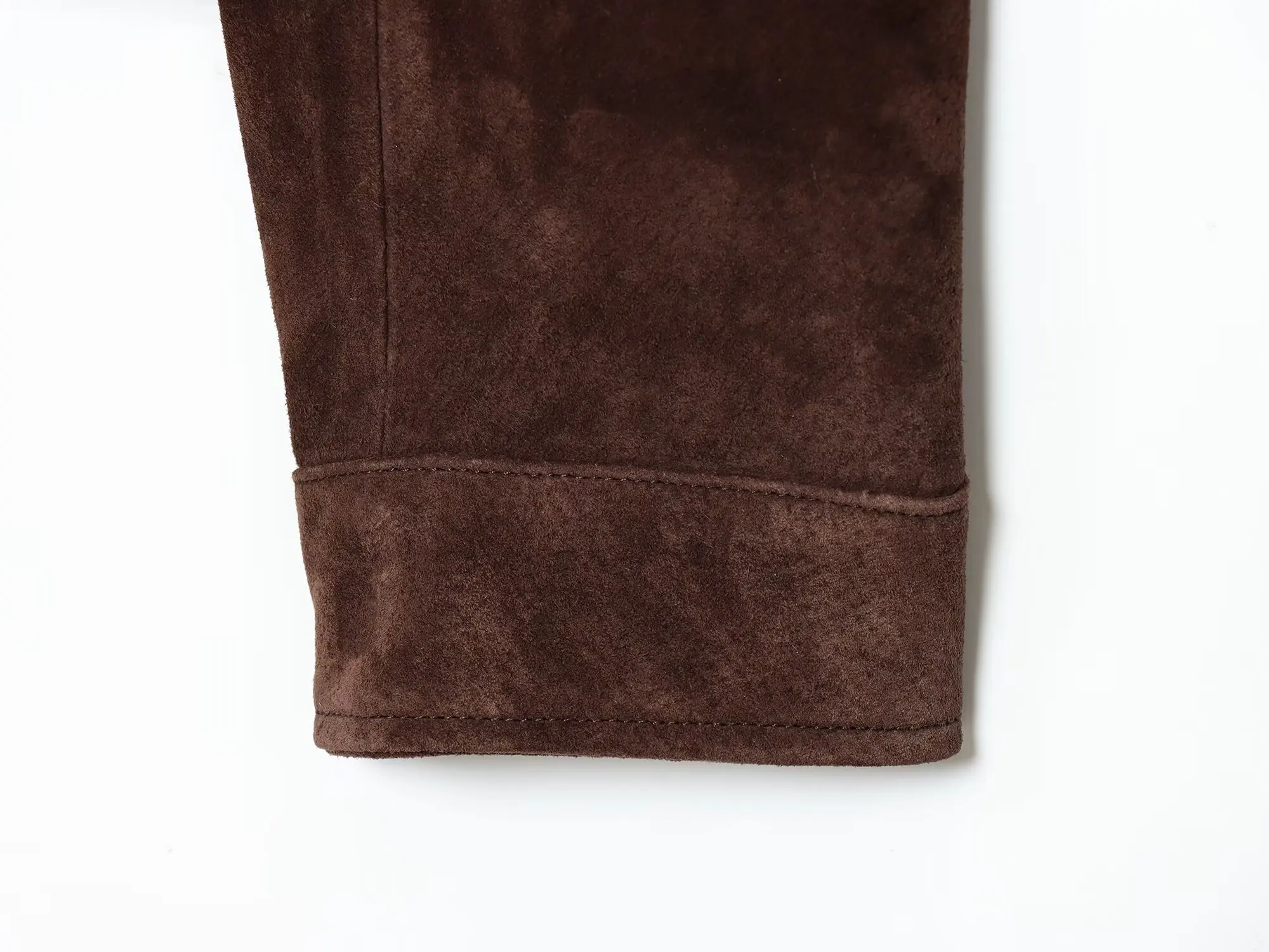 Damen Wildlederjacke mit Taschen Herbst Winter Hochkragen Langarm Knopfjacke Damenmäntel Lässige Schicke Oberteile – Detail 7