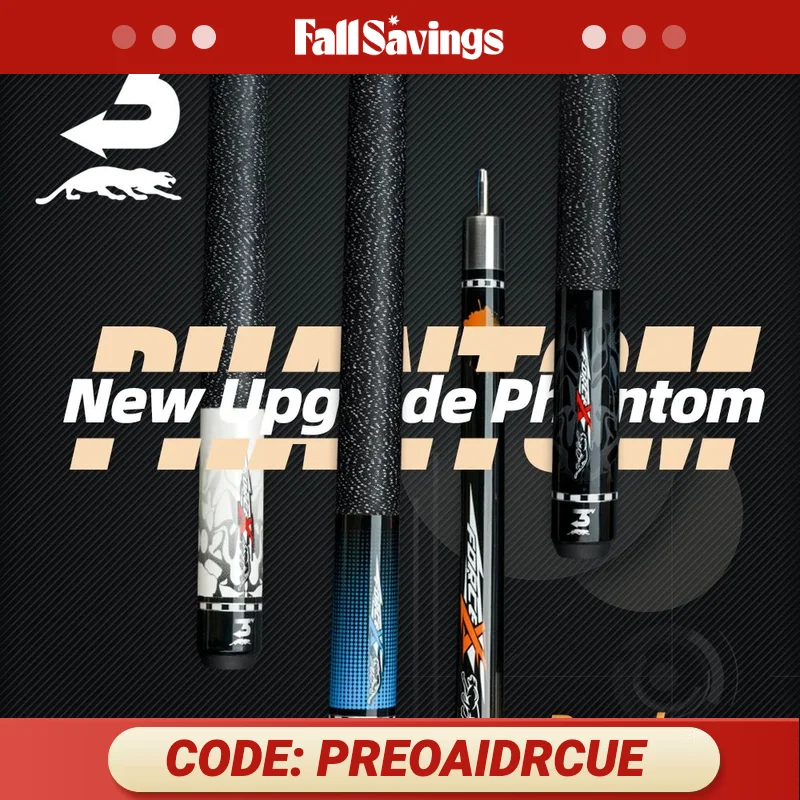 

2022 New Arrival PREOAIDR 3142 Phantom Billiards 10/11.5/13mm Tip Maple Shaft Uniloc Joint Play Cue Stick Technology Kit Black 8