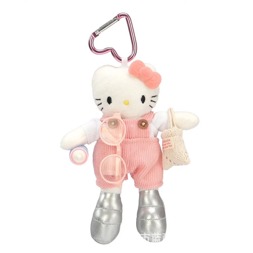 Hello Kitty lange benen pluche pop hanger schattig gradiënt blauw pluizig speelgoed sleutelhanger meisje rugzak decoratie cadeau