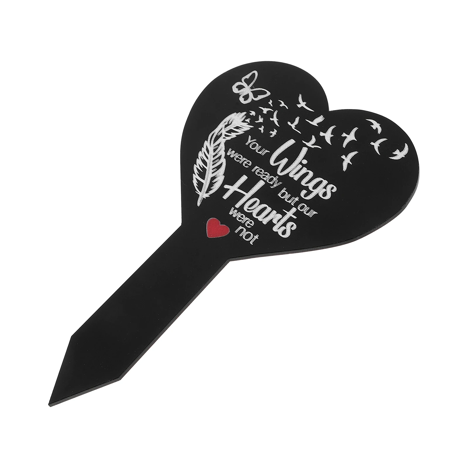 

Cemetery Marking Plaque Heart Shaped Memorial Marker Commemorate Acrylic Adornment