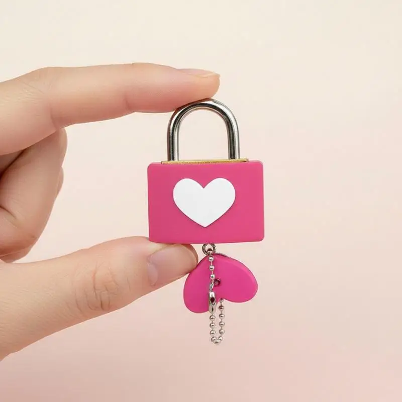 Luggage Lock Heart Shaped Colorful Concentric Anti-theft Portable Lock for Travel Suitcase School Locker Use
