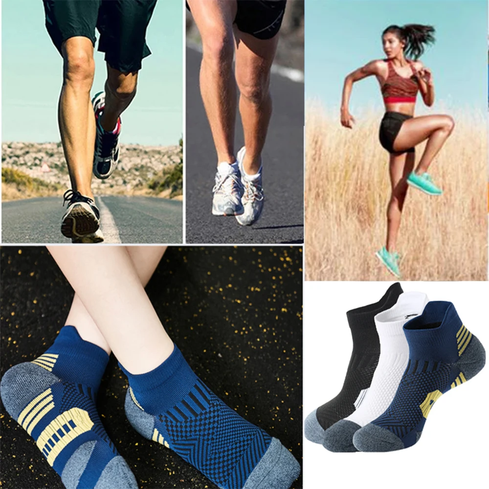 5Pairs New Spring Men\'s Socks AnkleThick Knit Sports Sock Outdoor Fitness Breathable Quick Dry Wear-resistant Short Running Sock