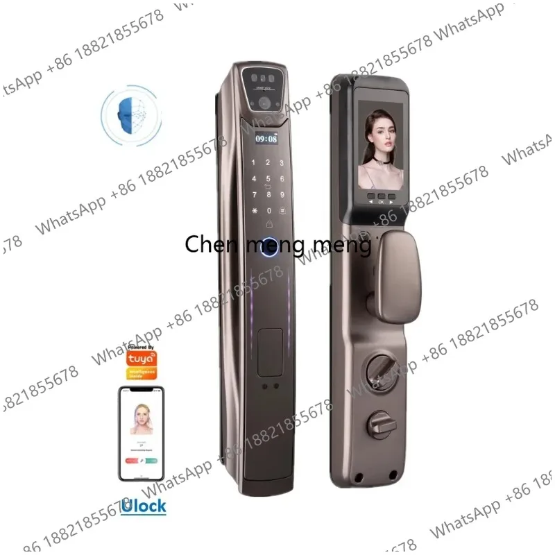 3D Face Fingerprint Recognition Smart Lock for Wood Aluminum Video Calling Digital WiFi Code Remote Control