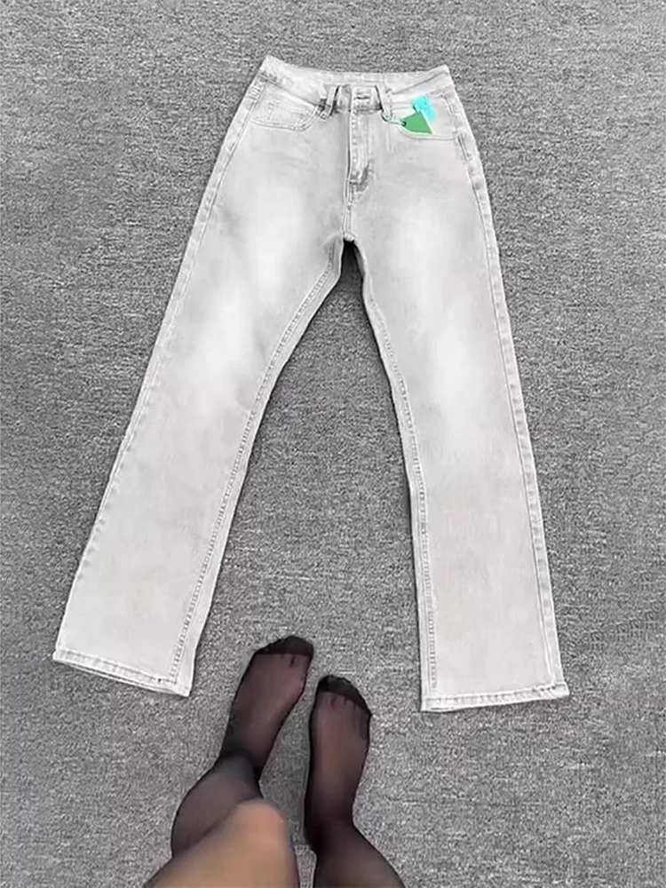 

Slim Fit High Waist Summer Thin Knife Jeans Men's Faion Straight Leg Breathable Casual Jeans Youth Trendy Jeans