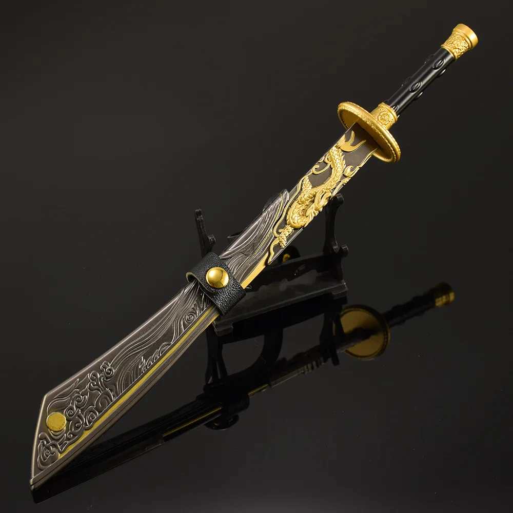 의심의 여지가 없는 브로드소드 모든 금속 수공예 장식 Molde Yanyun 16 사운드 게임 30cm 무기 대형 블레이드 컬렉션 장난감 선물