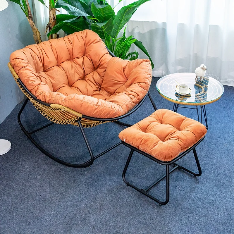 كرسي هزاز مريح كبير الحجم للترفيه وسادة من القماش الناعم لغرفة المعيشة والحديقة وغرفة النوم كرسي هزاز مزدوج كرسي #3