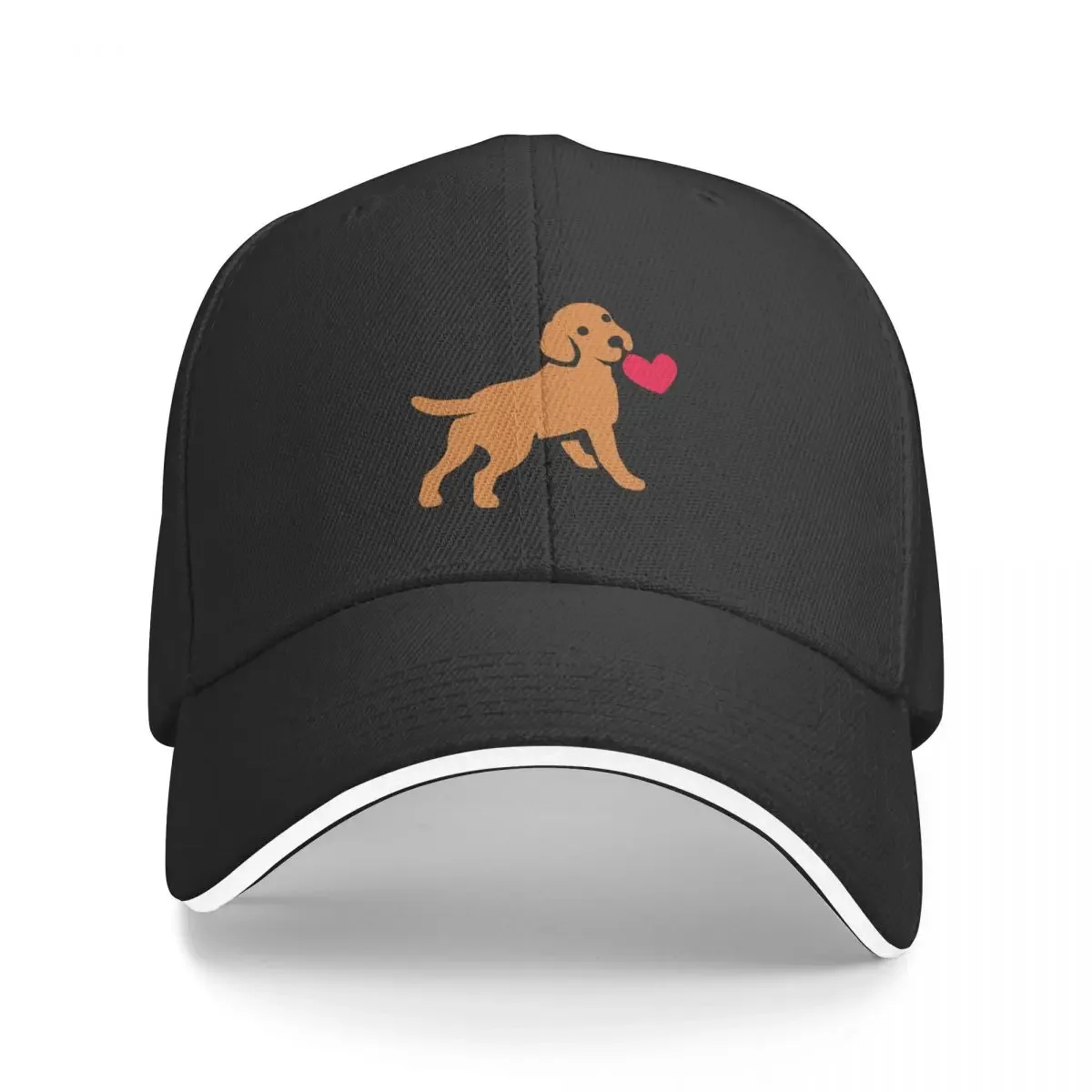 Fox Red Labrador Puppy with a Little Heart Baseball Cap western Hat Trucker Hat Thermal Visor Caps For Men Women's