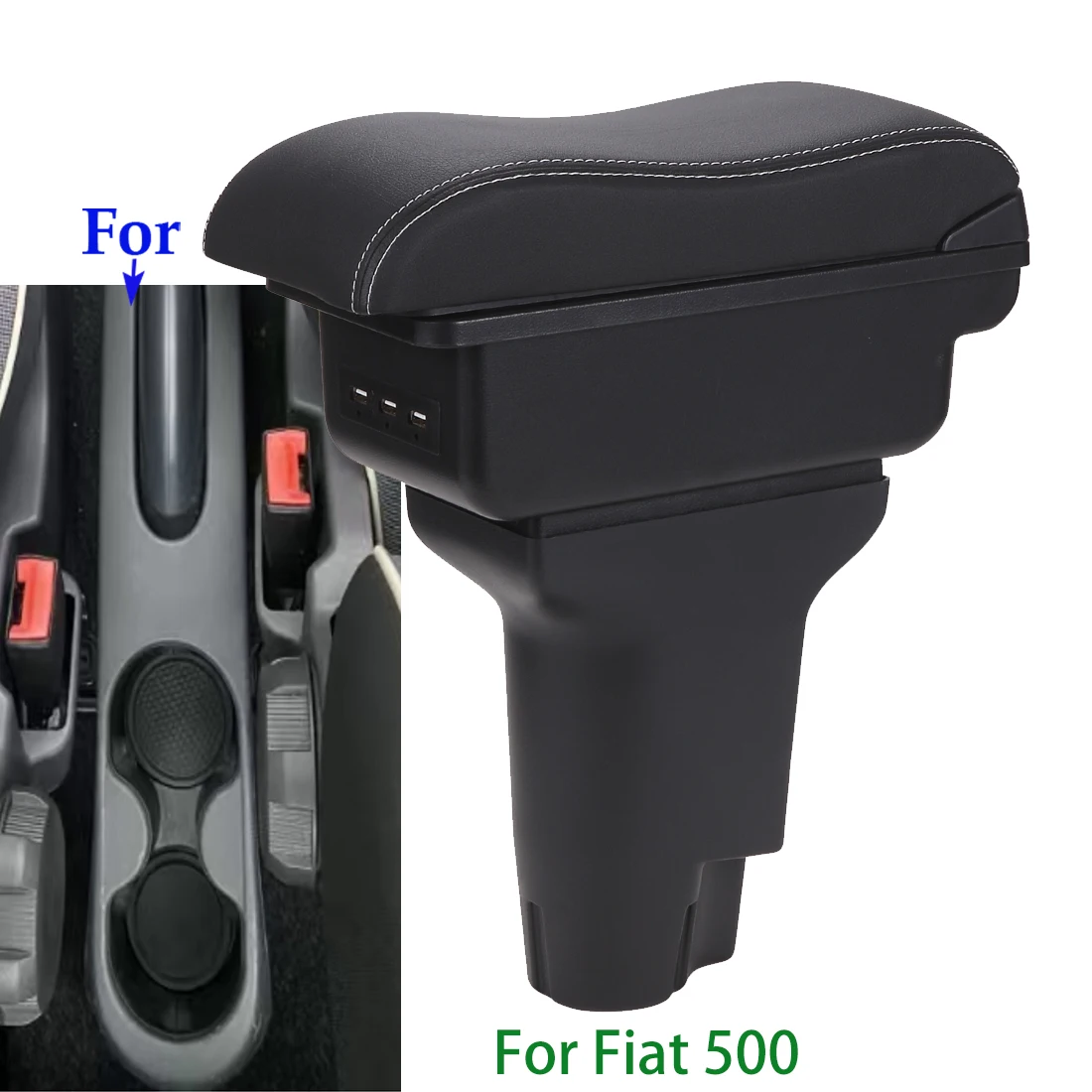Reposabrazos para Fiat 500, Caja de Almacenamiento para Auto, Accesorios de Mejora Interior para Fiat CRONOS