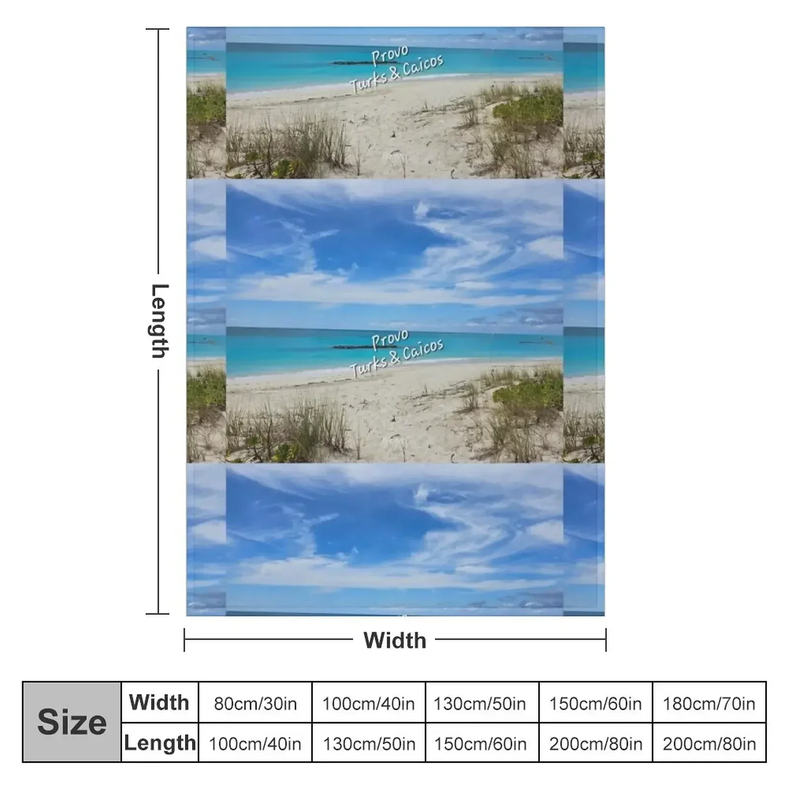 Blue Skies White Sand Throw Blanket couch cozy soft plush fuzzy picnic outdoor blanket