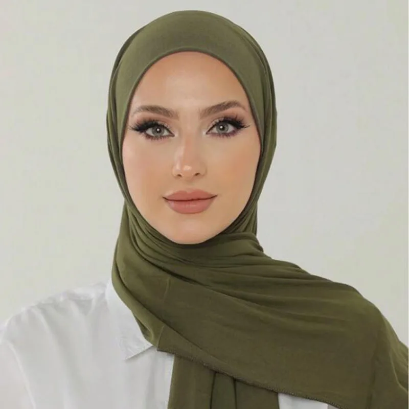 BOHOWAII Hijabs Musulmans Long Scarf Wrap Soft Jersey Turban High Quality Scarves