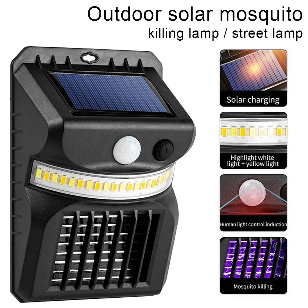 LED Solar Wall Lamp Mosquito Killer Lamp Upgrades Mosquito-Killing Function Body Intelligent Induction Outdoor Garden Wall Lamp