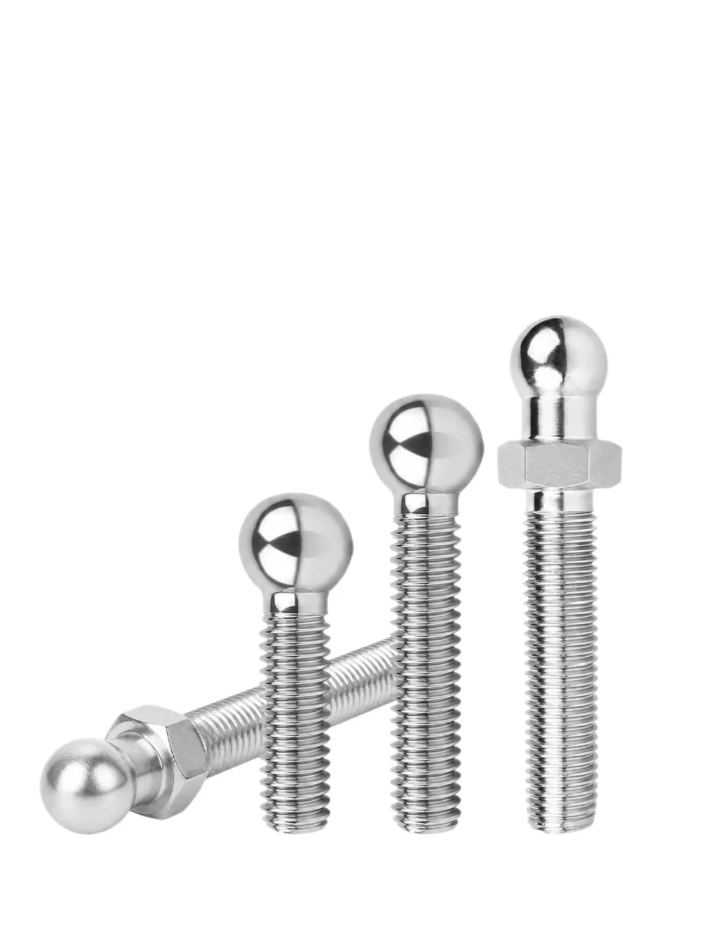 1Pcs M3‑M20 304 Stainless Steel 3D Ball Threaded Stud Round Head Bolts Anti‑Rust Contact Balls for Industrial Equipment Assembly
