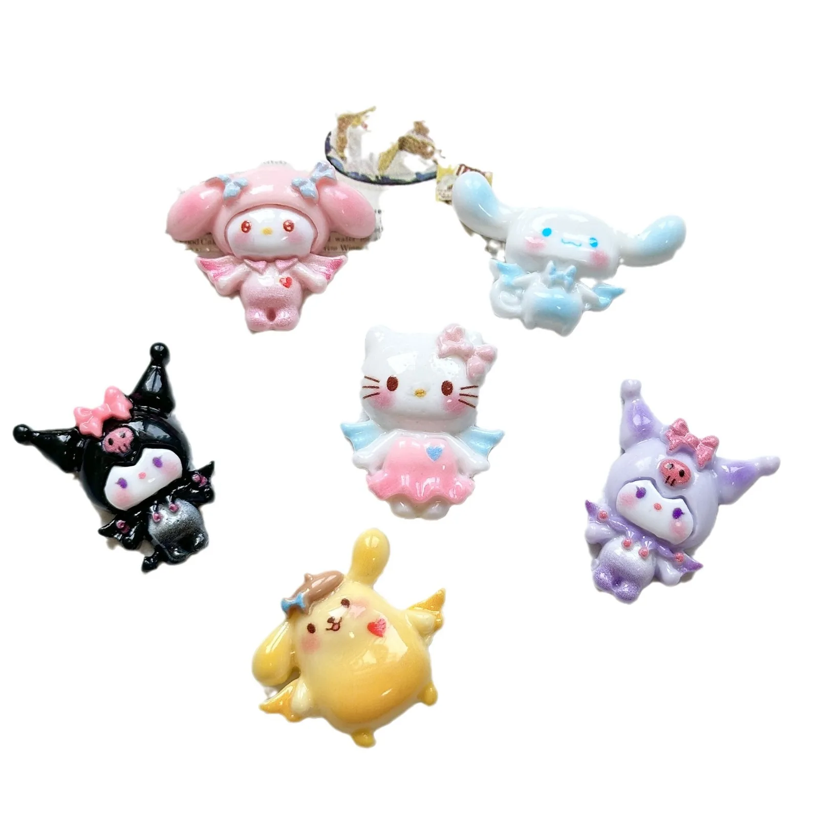 Minisoの新しい漫画の天使の羽サンリオクリームグルーDIYアクセサリー、携帯電話ケース、ヘアクリップ、靴のアクセサリー