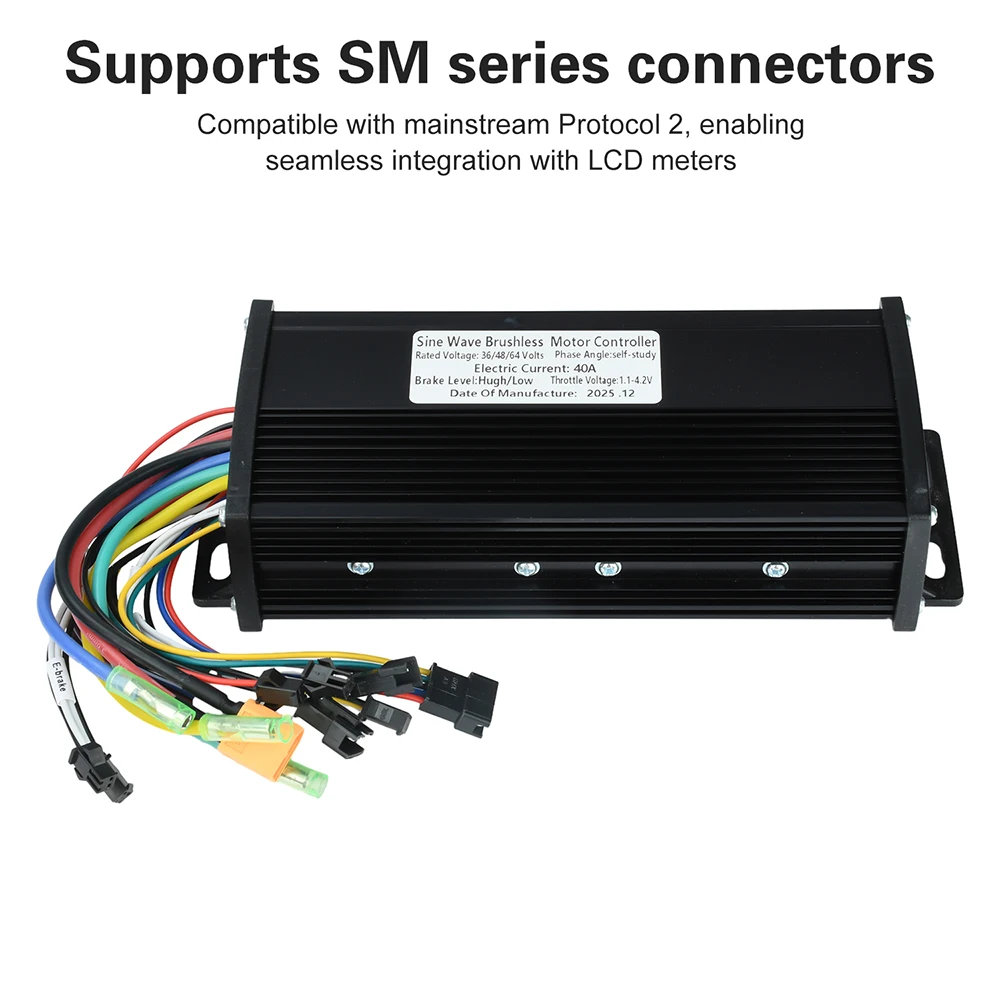 36V 48V 52V 60V 64V Sinuswellen-Bürstenloser Motorregler 1000W 2000W 40A Für S866 V889 Nr. 2-Protokoll-LCD-Instrument für E-Fahrräder – Detail 6