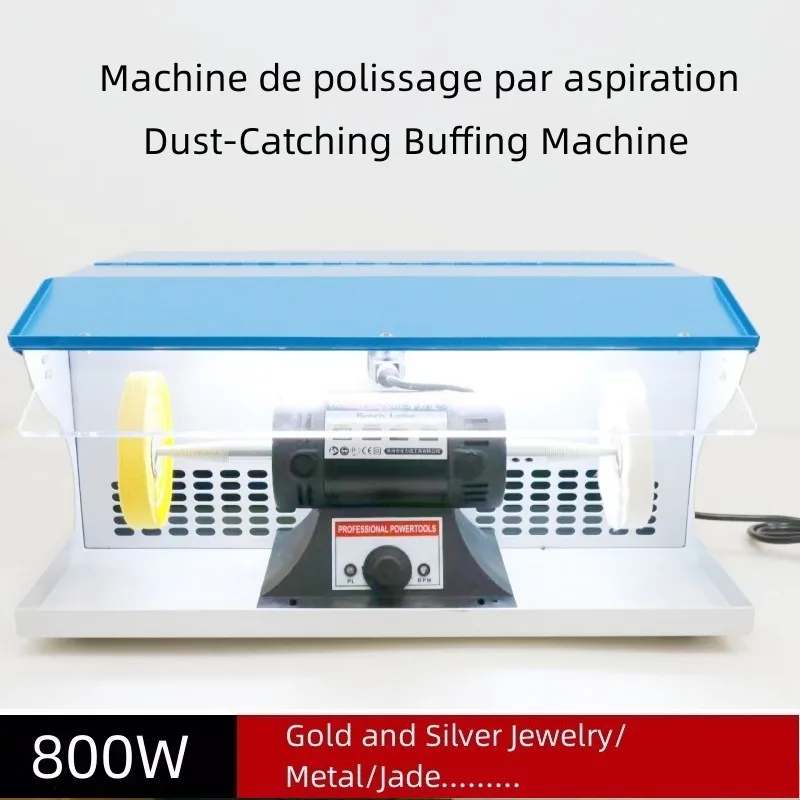 Polimento Máquina com Coletor de Poeira Polimento Moagem Motor de Bancada Moedor Polidor de Jóias Polidor Máquina 110v 220v 800w