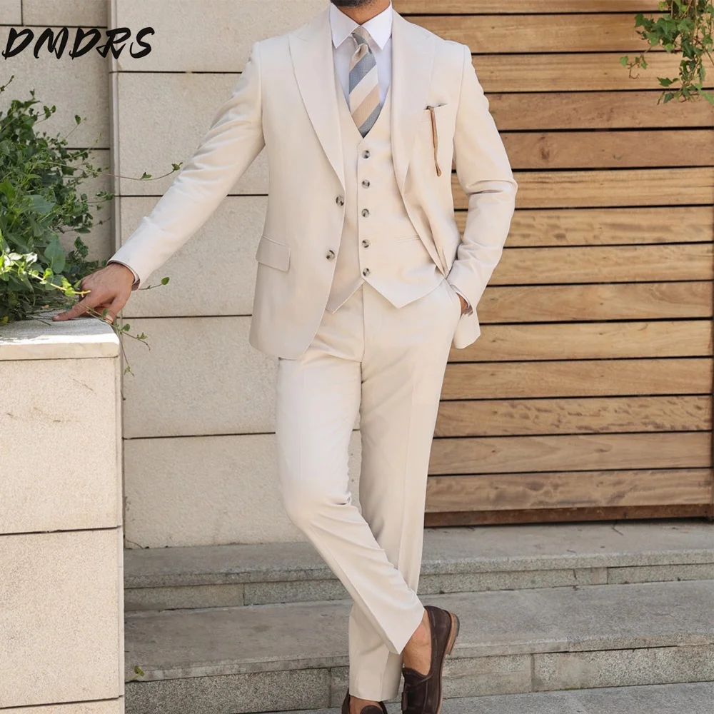 

Elegant Groom's Prom Suit 3PCS 2025 Classic Single Breasted Suit For Groomsmen Including Jacket Pants Suit Customized