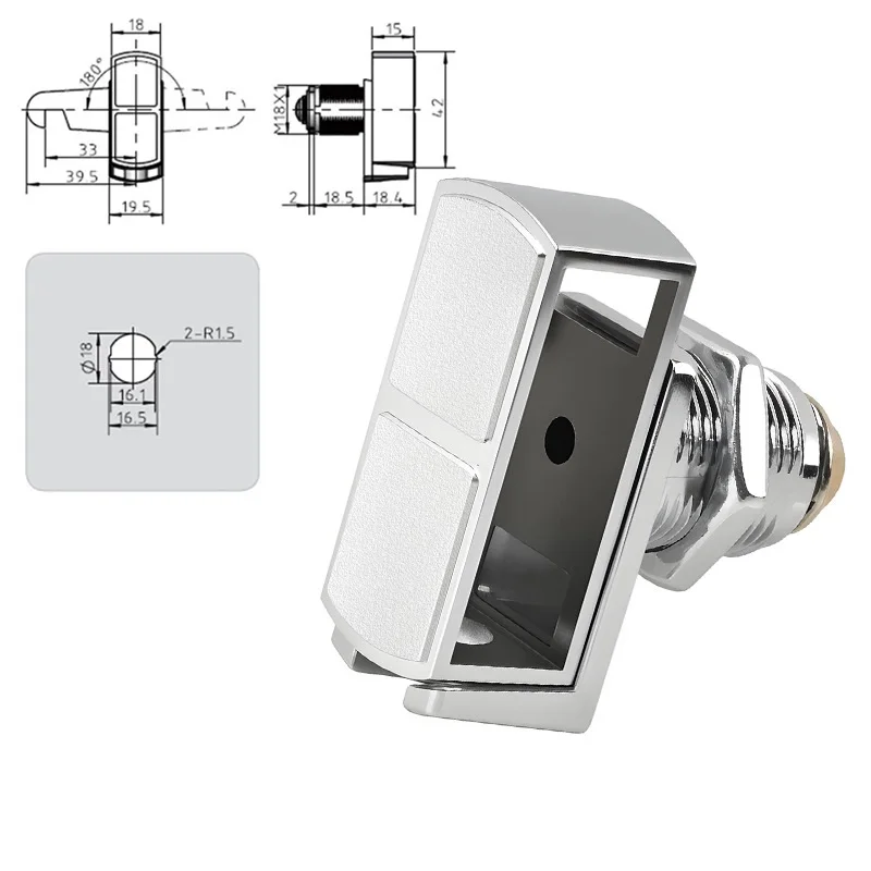 For Cabinet Door Lock Zinc Alloy Matte Silver Finish with Rotary Tongue for Wooden Doors and Furniture Storage Security