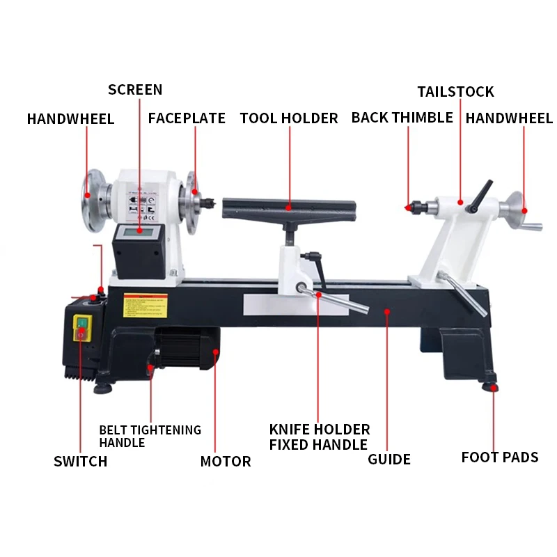 900W CNC woodworking lathe multifunctional micro mini processing machine tool small household small lathe beads machine