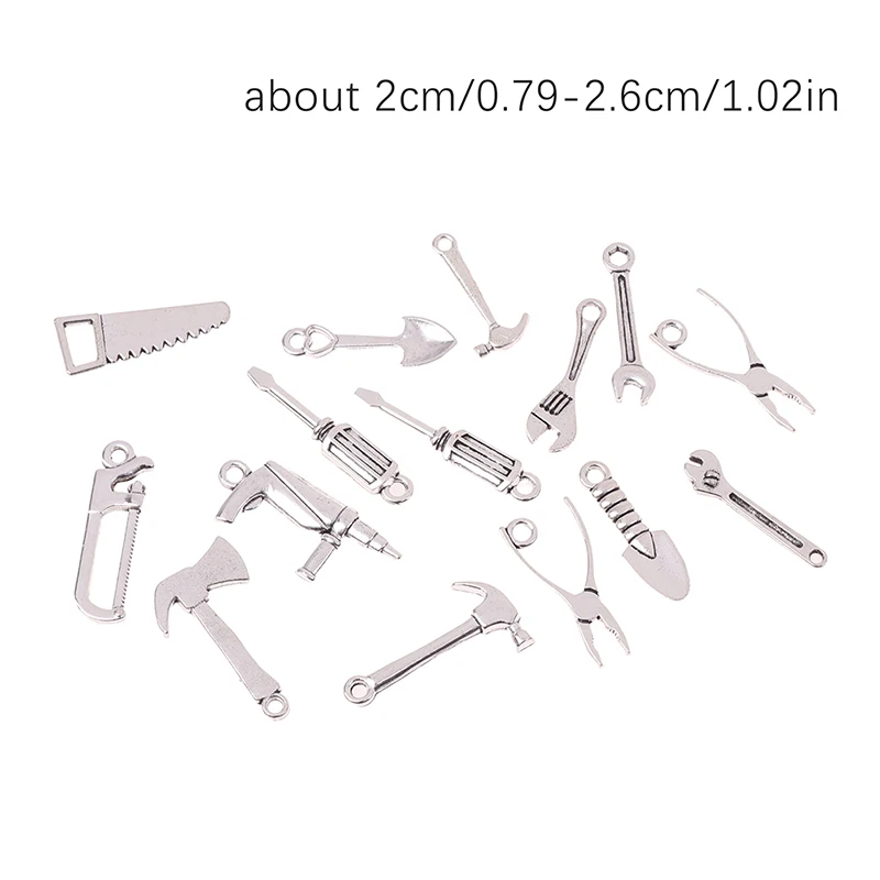 15pcs/set Miniature Hammer Scissors Repair Kits Dollhouse Accessories Furniture Decoration Phone Case Material