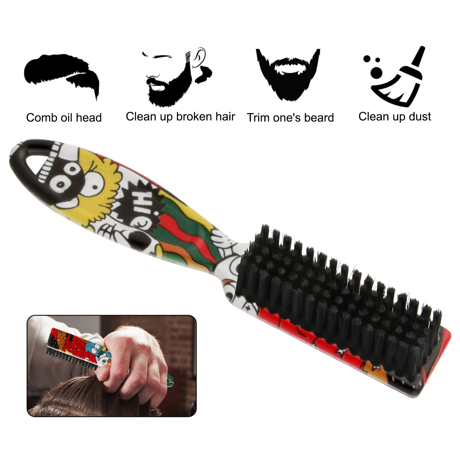 Professional Barber Shaving Beard Brush Removal Neck Dusting Horse Hair Brushes Face Mustache Salon Cleaning Styling Tools