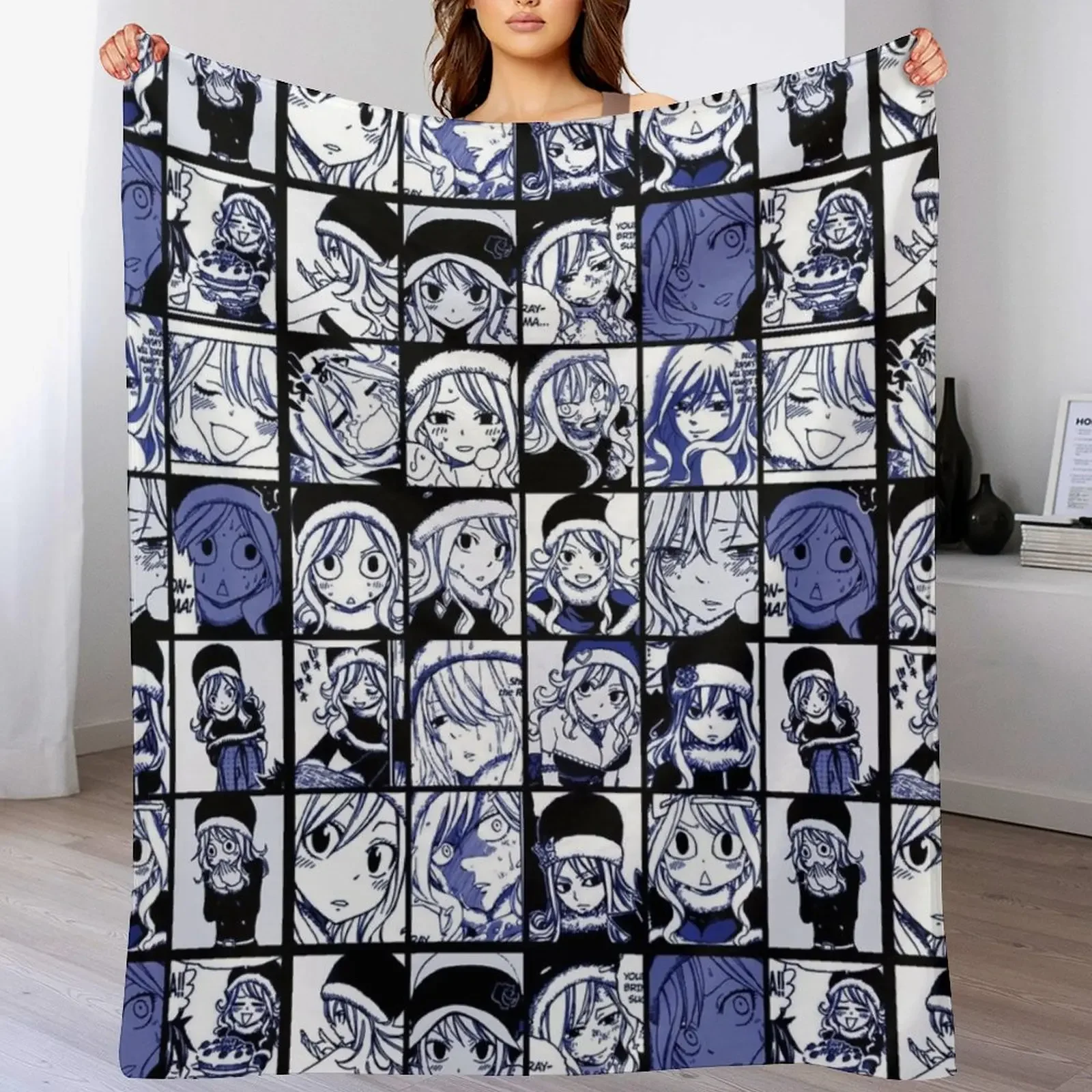 

Juvia Lockser - FT manga panel collage Throw Blanket Wrinkle Resistant Lightweight Blanket