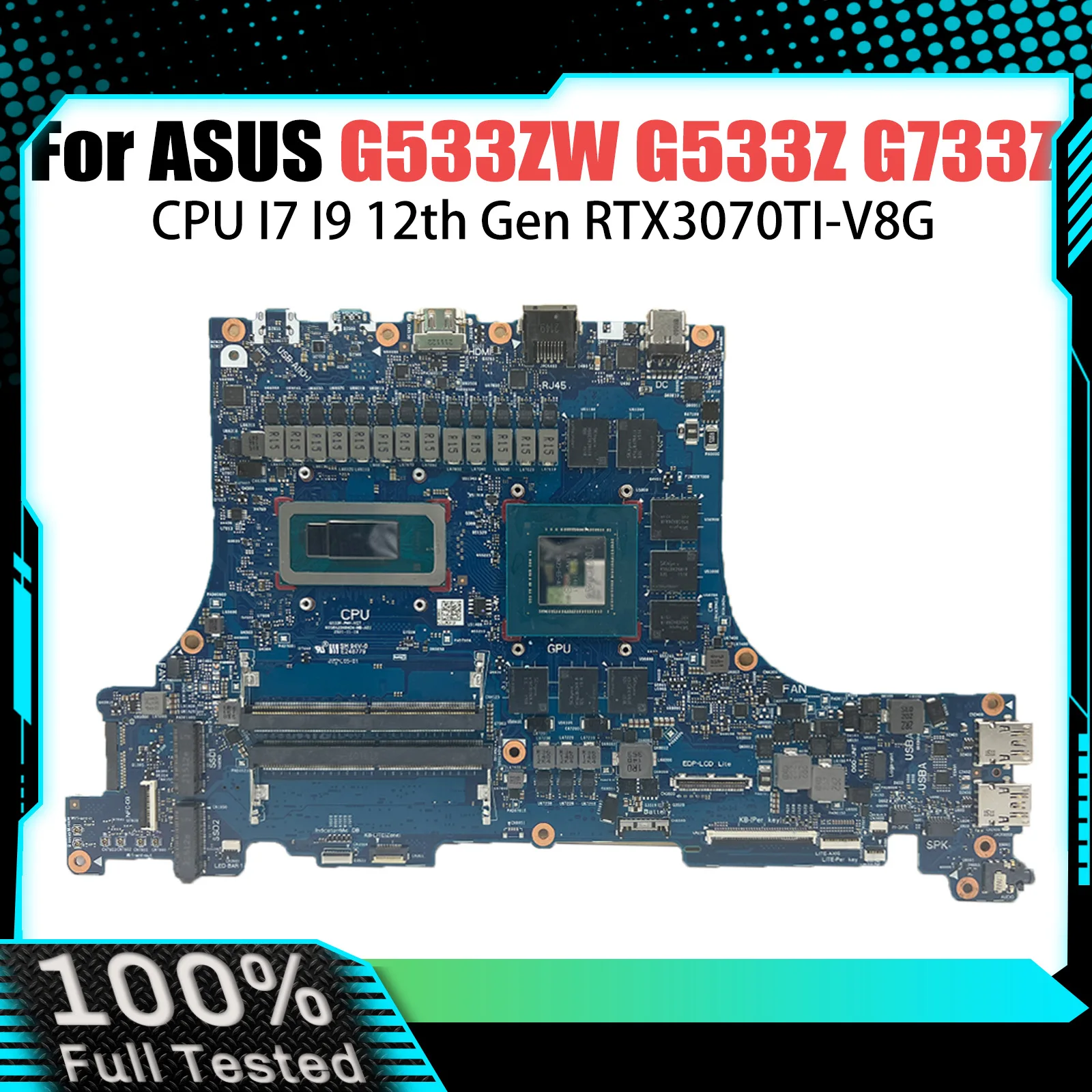 

G533R Laptop Mainboard For ASUS G533ZW G733ZS G733ZX G733ZM G733ZW G533ZS G533ZX G533ZM G533Z G733Z I7 I9 CPU RTX3070TI-V8G