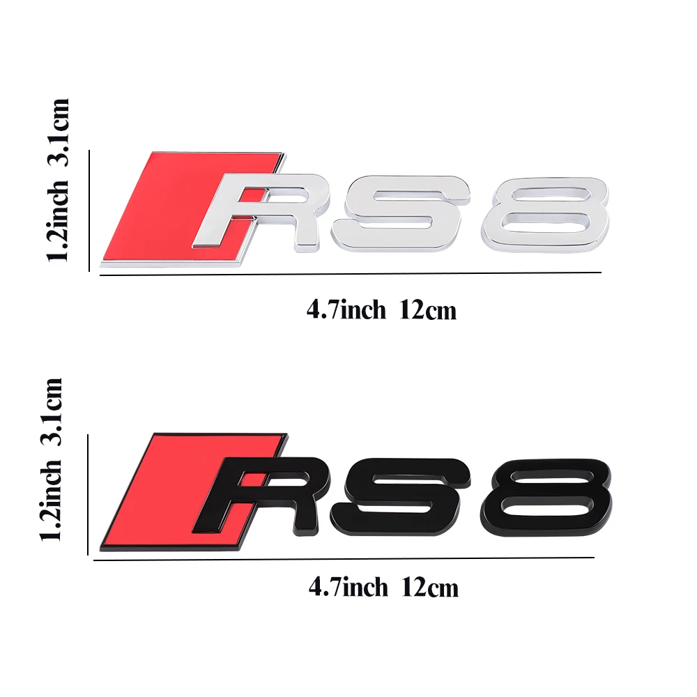 Car Body Rear Trunk ABS Emblem Sticker Decoration Accessorie for Audi A3 A4 B8 8P 8V B6 A5 A6 TT RS3 RS4 RS5 RS6 RS7 RS8 Badge