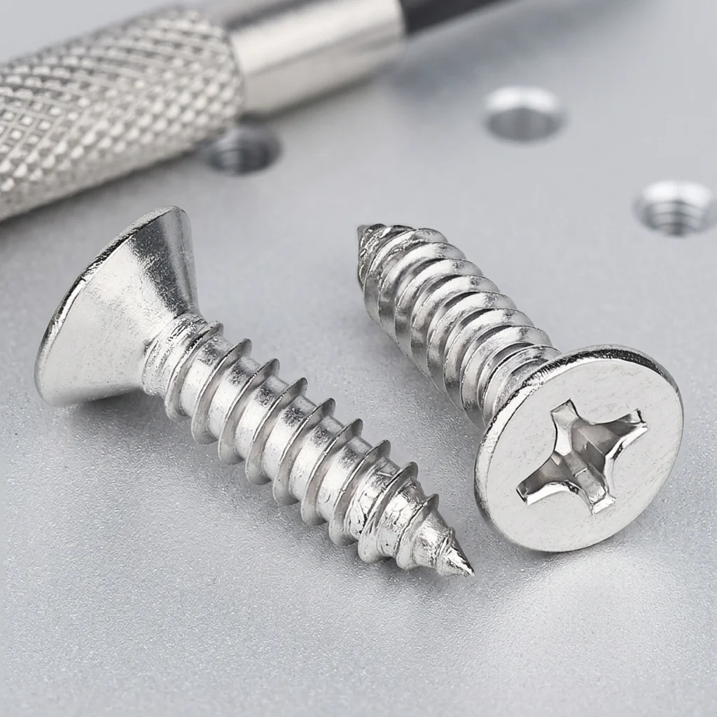 100pcs Industrial Assembly Self Tapping Screws M4 Black Nickel Plated Stainless Steel Countersunk Head Fasteners for Hardware