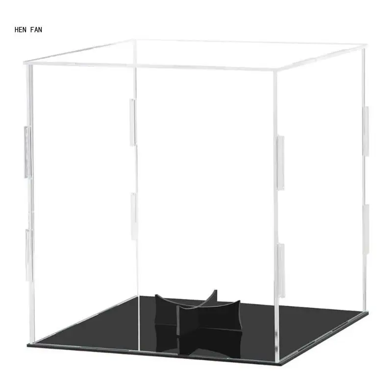 Clear Acrylic Display Case Dustproof Box for Baseball Soccer Volleyball Figures M89D