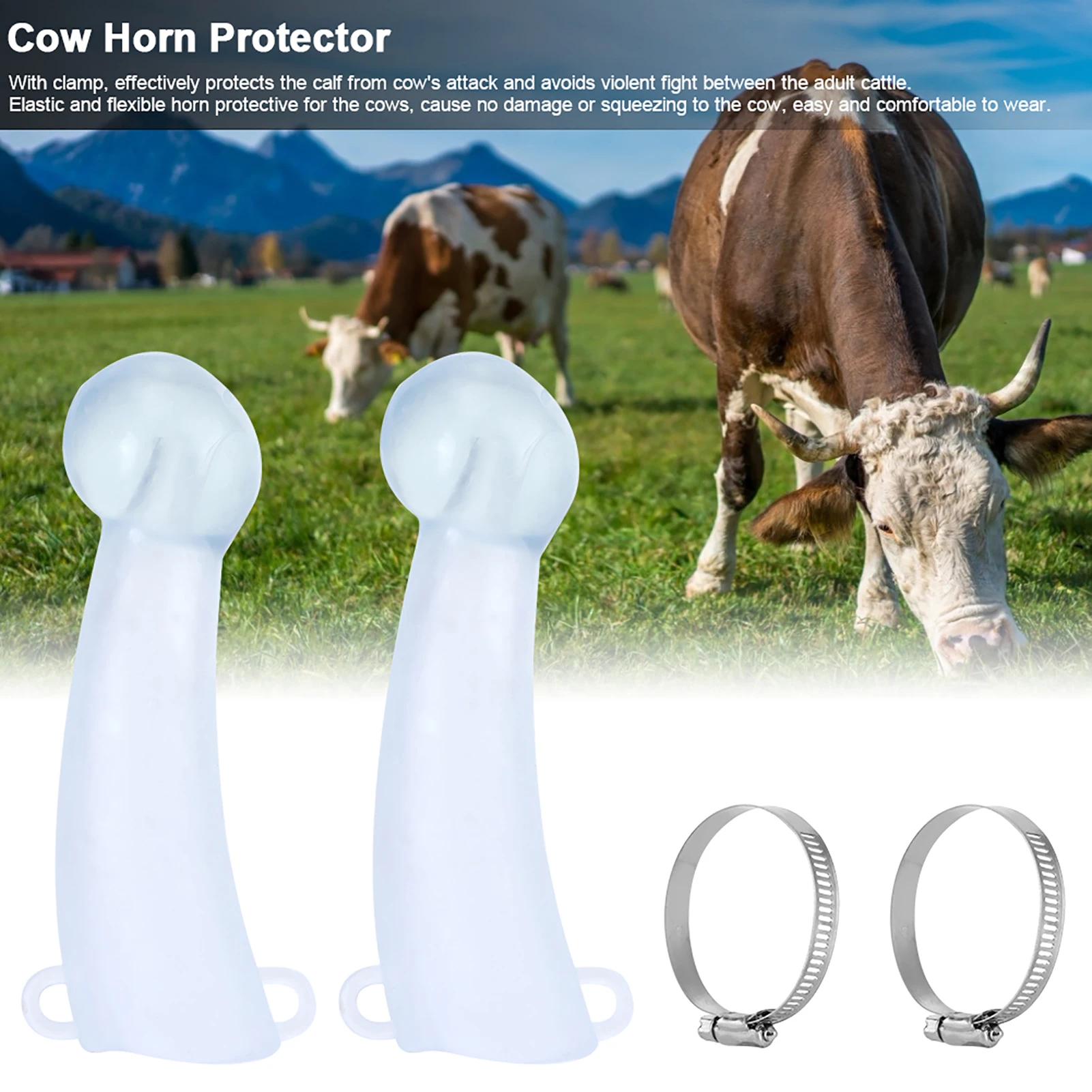 Silicone Calf Cattle Bull Cow Horn Anti‑fight Protective Cover Protector Farm Accessories