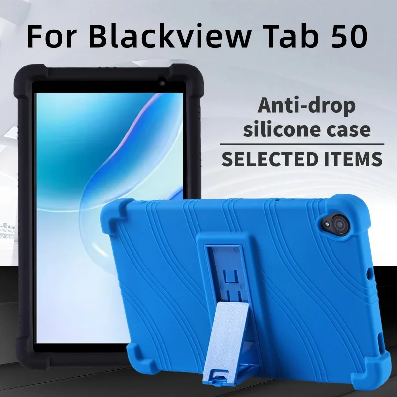 

For Blackview Tab 50 WiFi Kids Case 8" Tablet PC Kickstand Protector Funda Shockproof Airbags Soft Silicone Cover