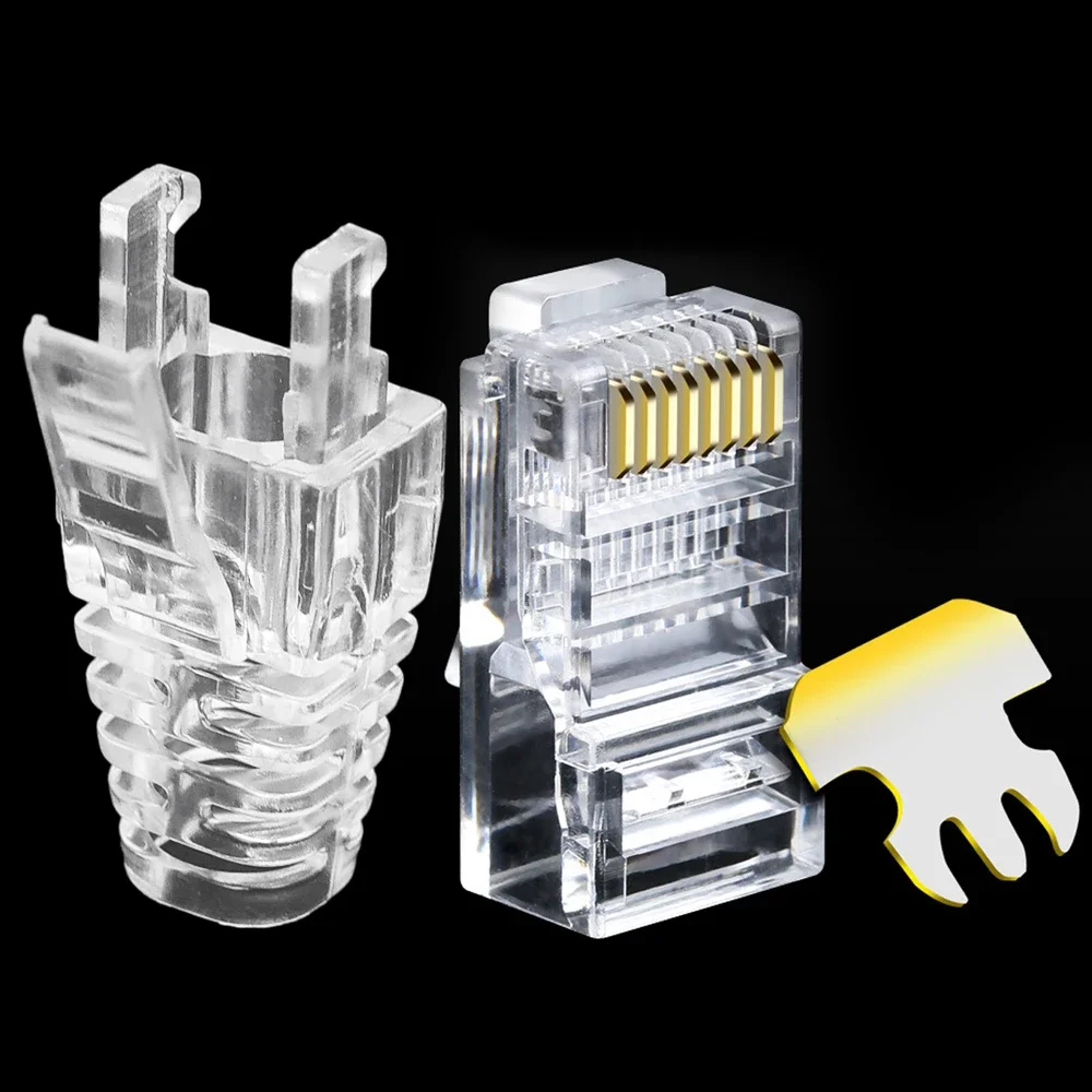 RJ45 CAT6 CAT5e Connector Transparent Protective Cover Adapter Cap Ethernet Network Cable Plugs RJ 45 Cat 5 Sleeve Protector