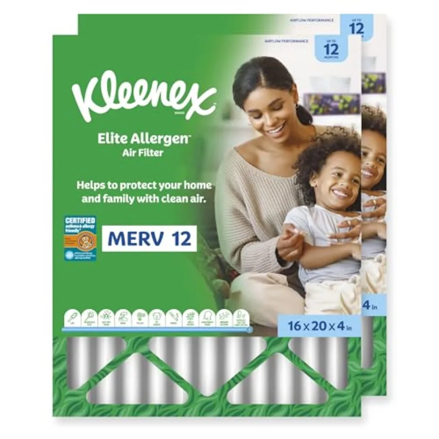 

Elite Allergen Air Filter 16x20x4 Inches - 12 MERV RATING 2-Pack