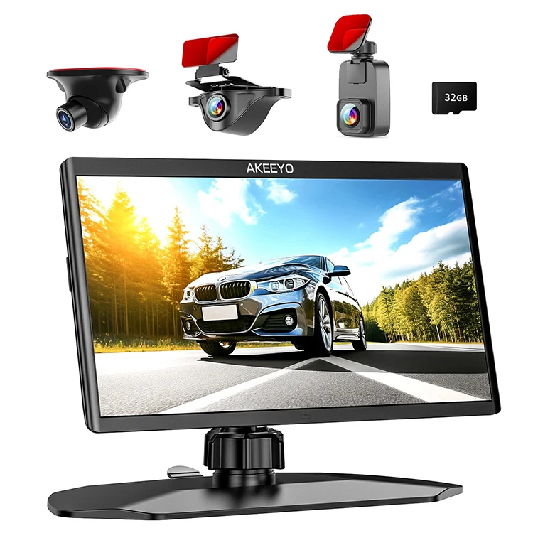 AKEEYO Support 24hour Parking Monitoring Made In China 4 Lens Mirror Dash Cam With 4 Camera Recording