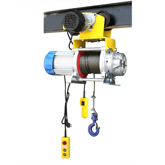 New HUDA Polipasto Electrico 1 Ton Electric Hoist 380V/240V 30m/60m Wire Rope Crane Aluminum Alloy Construction Loading