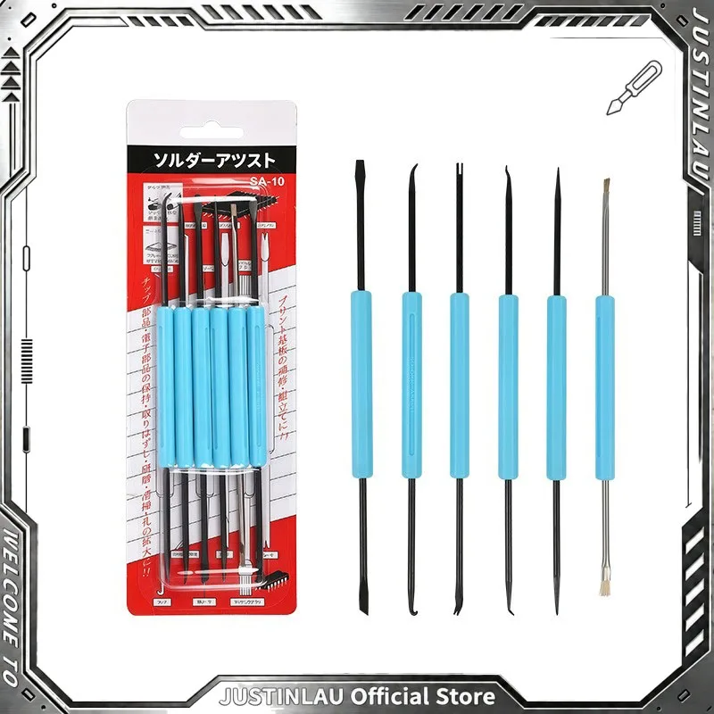 JUSTINLAU 6Pcs Soldering Assistance Tool Set PCB Circuit Board Cleaning Repair Soldering Aids Tools for Electronics Soldering