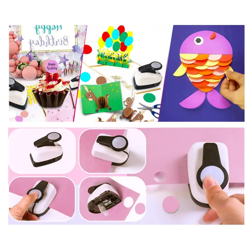 Multiple Sizes Hole Puncher Circular Hole Shape Labor-saving Design Circular Embosser ABS+alloy Punch DIY Paper Cutter