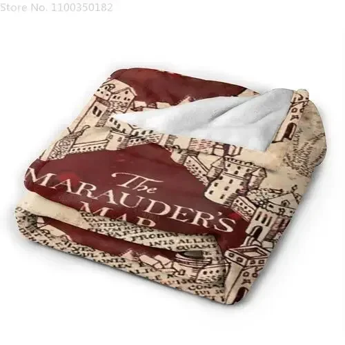 Ai Weier Extra Soft I Like Exercise Marauders Map Throw Blankets, Sherpa Flannel Travel Blanket Throw Wearable Blankets, Large