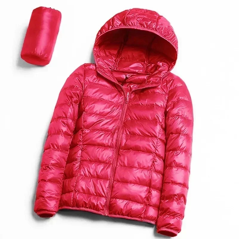 2024 plus Größe 7xl 6xl 5xl Herbst Damen leichte Daunen mäntel Kapuzen jacken Herbst wasserdicht packbar Winter warm weiblich – Detail 7