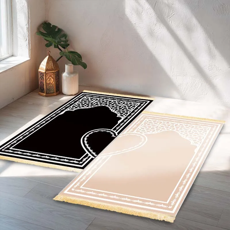 VIKAMA2Luxurious Islamic prayer mat set for couples, unisex, heart-shaped Muslim prayer mat set, prayer rug