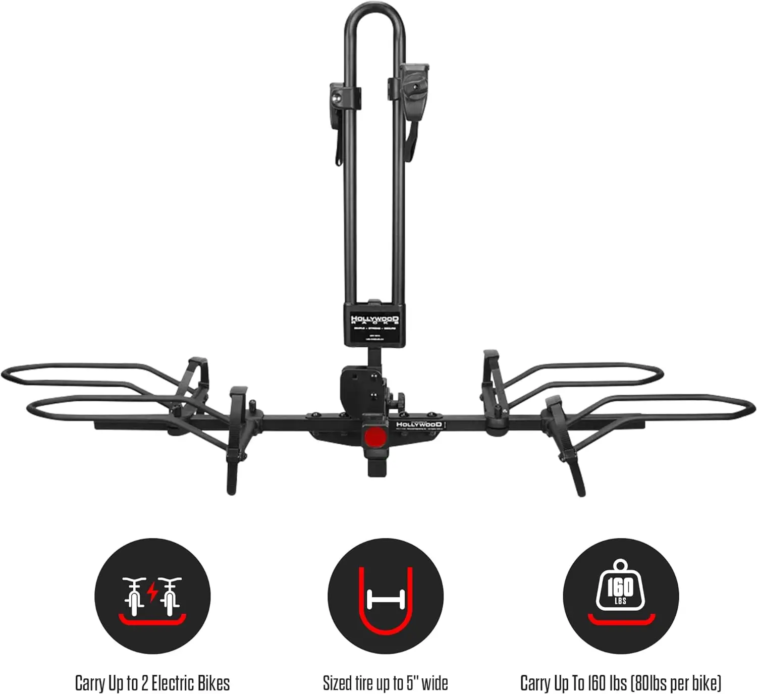 Rider Hitch Bike for 2 E-Bikes up to 80 lbs Each - Premium Electric Bike for RV, Fifth Wheel, Flat Towed Vehicle - Durable