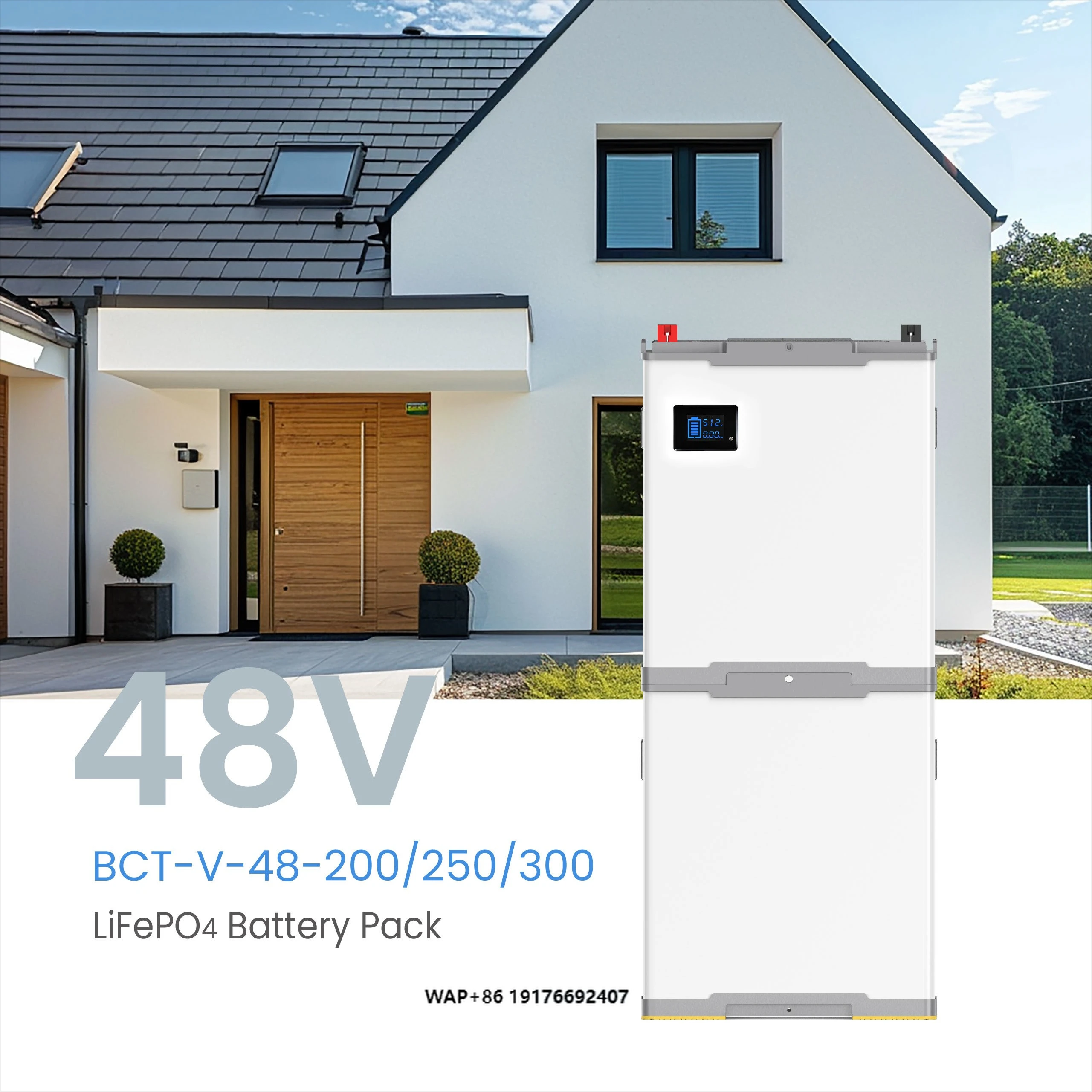 Blue Carbon Solar Storage Energy  Power Wall 48V 200Ah 250Ah 300Ah 10kWh 12kWh 15kWh Deep Cycles Solar Lithium Batteries
