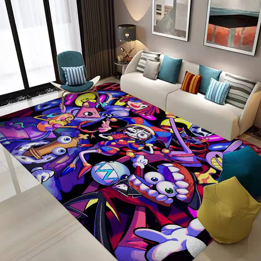 THE A-AMAZING D-DIGITAL CIRCUS Cartoon Floor Mat Non-Slip Laundry Room Mat Laundry Decor Balcony Child Living Room Bedside Mats