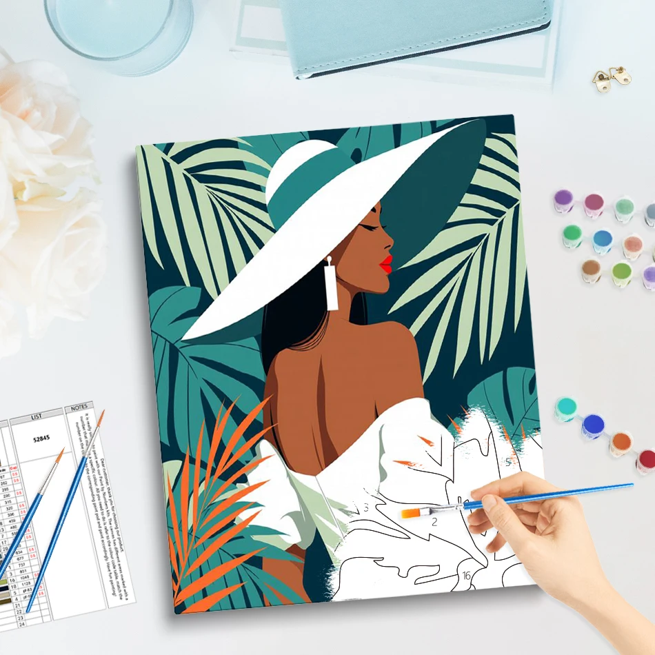 GATYZTORY Painting By Numbers Frameless Color Markers Modern Figure Woman Funky Home Decor Items Pictures Handiwork Diy Canvas 2
