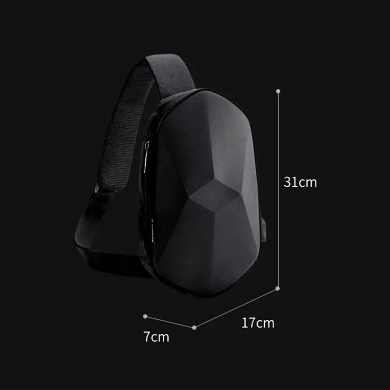 Wasserdichte Hartschalen-Umhängetasche, Sling-Brusttasche, Schultertasche, Sport-Polygon-Tasche für Männer und Frauen, Reisen, Camping