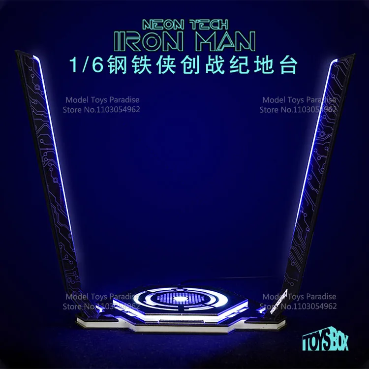 In Stock toys-box 1/6 Scale Luminous Display Platform With Light Model Scene Base Fit 12'' Iron Man Action Figure Body