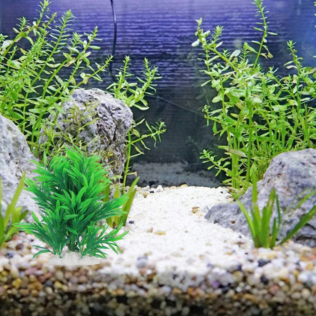 

Artificial Water Aquarium Plants 20cm Green Plastic Grass Decor Long Leaf Landscape Durability Fish Tank Pet Supplies