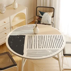 Mantel redondo de Pvc, tapete impermeable para mesa de cena, encimera de cocina a prueba de aceite, decoración del hogar, tapetes modernos para escritorio de restaurante
