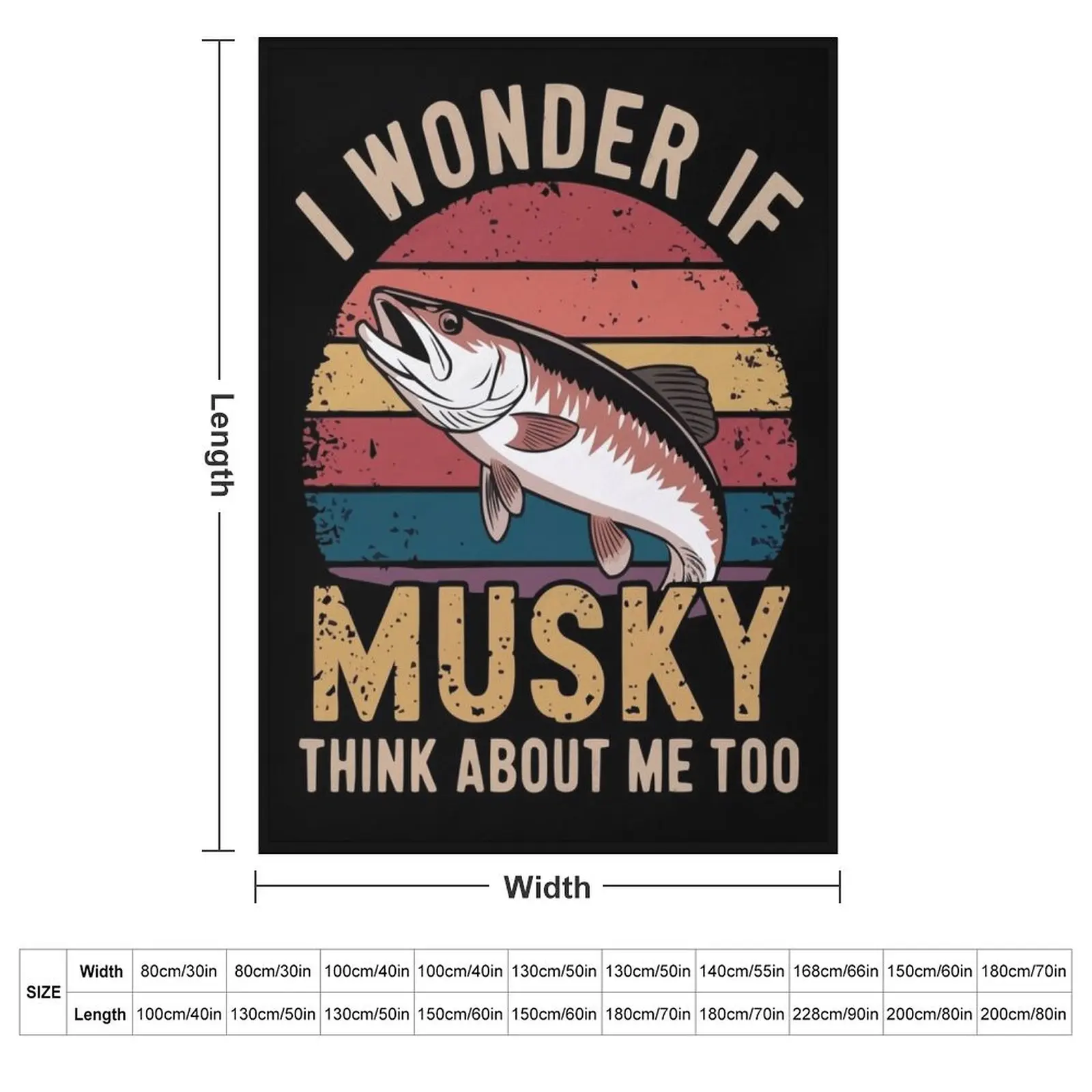 Musky Fishing Think About Throw Blanket couch cozy soft plush fuzzy picnic outdoor blanket