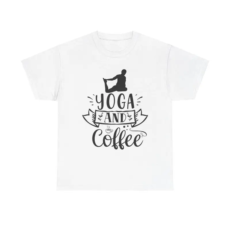 Yoga and Coffee T Shirt fitness workout gym zen meditation caffeine lover